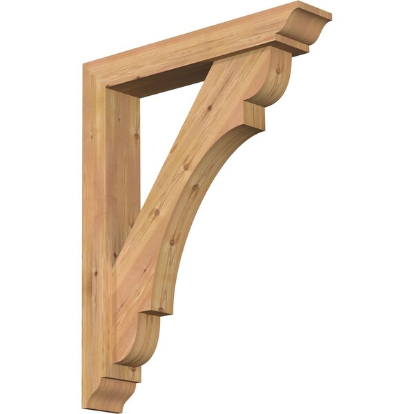 Ekena Millwork Olympic Traditional Smooth Bracket w/ Offset Brace, Western Red Cedar, 5 1/2"W x 30"D x 38"H BKT0604X30X38OLY01SWR - main